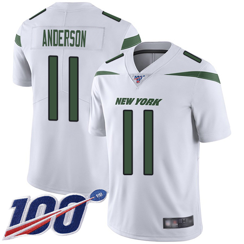 New York Jets Limited White Men Robby Anderson Road Jersey NFL Football 11 100th Season Vapor Untouchable